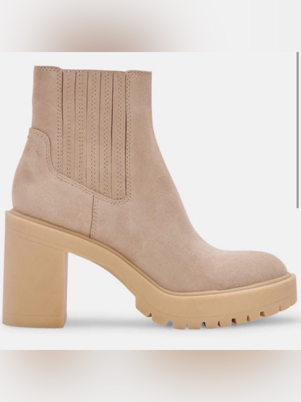 Dolce Vita Caster H2o Suede Chunky Lug-Heel Chelsea Boot